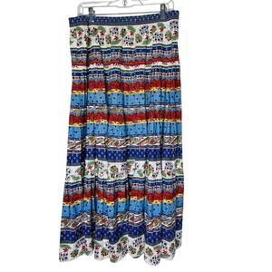 Gotcha Covered Vintage Womens‎ Tiered Skirt XL Cotton Folklore Peasant Country
